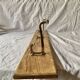 Vintage wooden wall coat rack - 3 chrome metal hooks