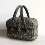 Bressan basket in blackened rattan