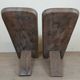 Central Africa circa 1950: pair of exotic wood chairs decorated with crocodile sculptures