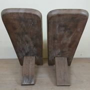 Central Africa circa 1950: pair of exotic wood chairs decorated with crocodile sculptures