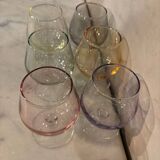 Set of 6 colored cognac glasses