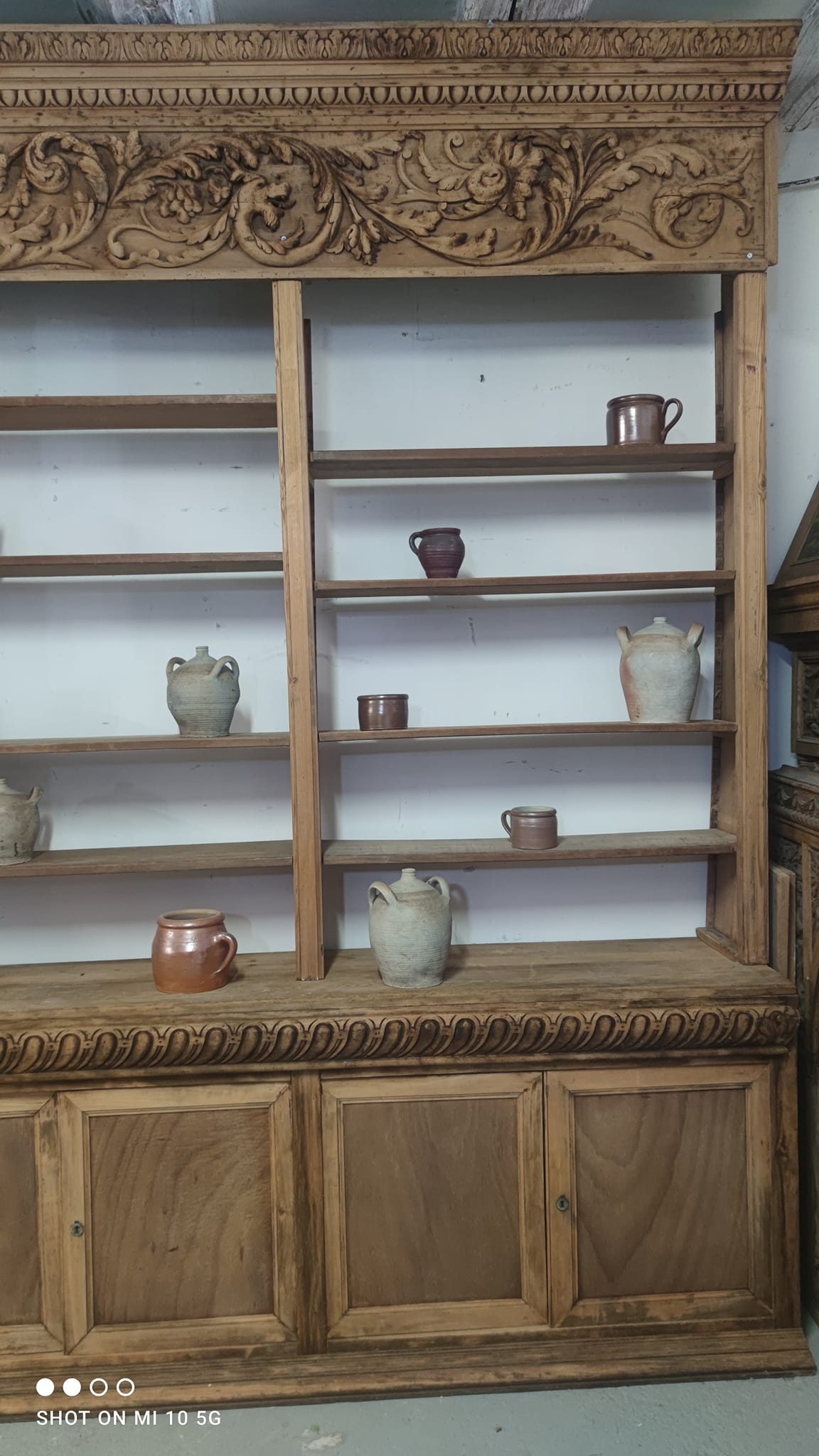 Large natural wood bookcase late nineteenth