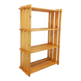 Bibliothèque étagère en pin vintage des années 80 dans le style Maison Regain