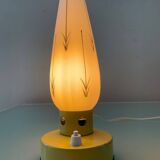 Lampe vintage en opaline et métal des années 50-60