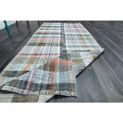 Vintage Turkish Oushak Handmade Wool Cotton Green Runner Rug 125x310