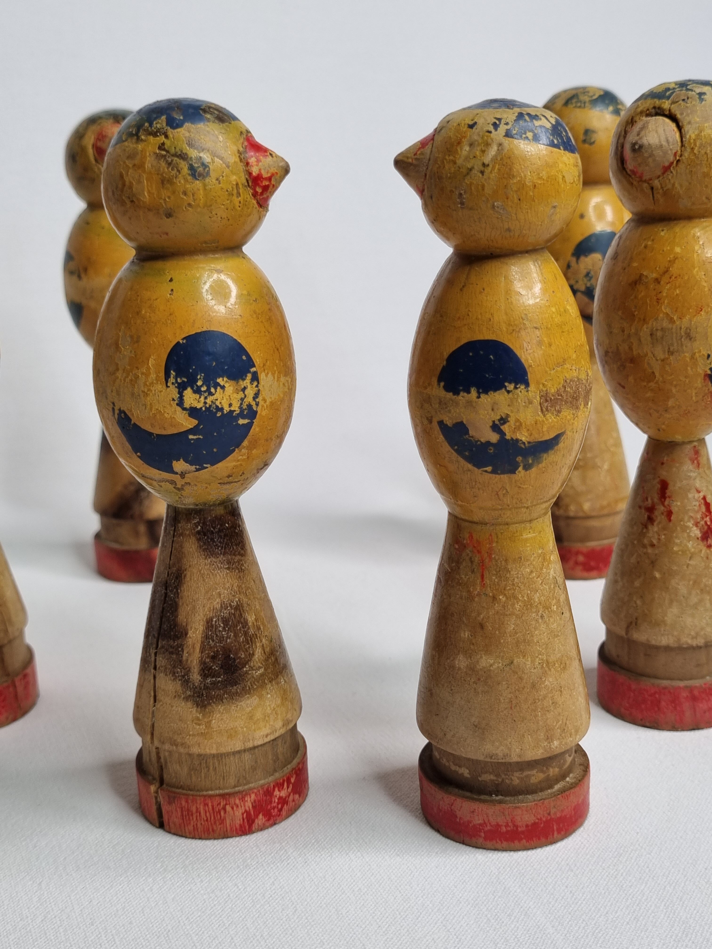 Children's bowling in painted wood