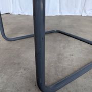 Vintage Mart Stam Style Armchair: Turquoise Leather, Black Chrome Cantileve