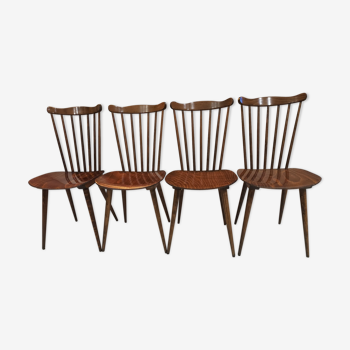 Suite de 4 chaises de Bistrot Baumann modele Munuet