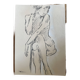 Tableau dessin Fusain signé « portrait de danseuse »