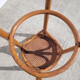 Old low caned bistro stool