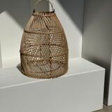 Rattan pendant lamp in the shape of bell D25 H28