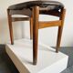 Stool in wood & leather 50/60