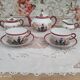 7-piece tête-à-tête tea set in Japanese porcelain, life scenes decor