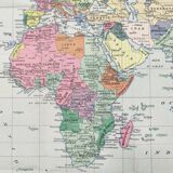 Large planisphere world map 105 by 74cm