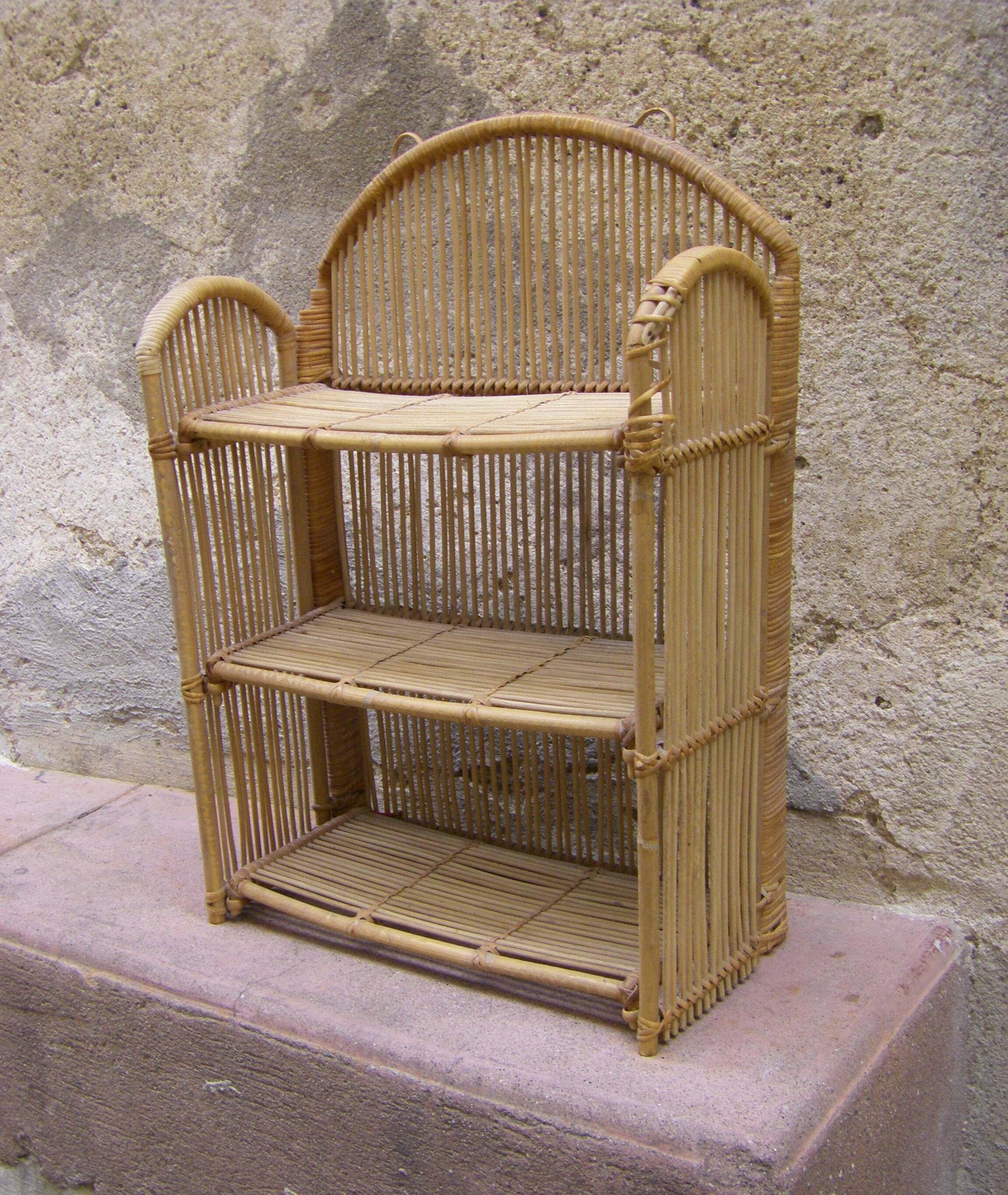 Rattan shelf