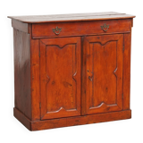 Antique Cabinet in Red/Brown with 2 Doors and a Drawer with Working Lock