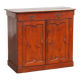Antique Cabinet in Red/Brown with 2 Doors and a Drawer with Working Lock