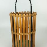 60s 70s umbrella stand umbrella holder wood metal Mid Century Design 60s