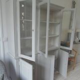 Display case 2 bodies patinated pearl gray waxed finish.