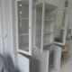 Display case 2 bodies patinated pearl gray waxed finish.