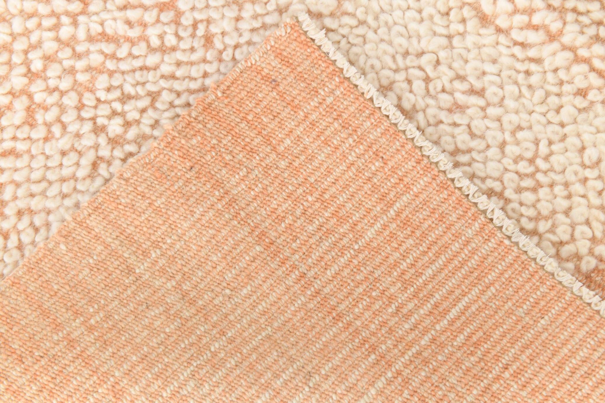 4x7 Salmon Beige Handmade Turkish Vintage Rug