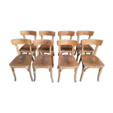 Set de 8 chaises bistrot signées «Thonet » 1950