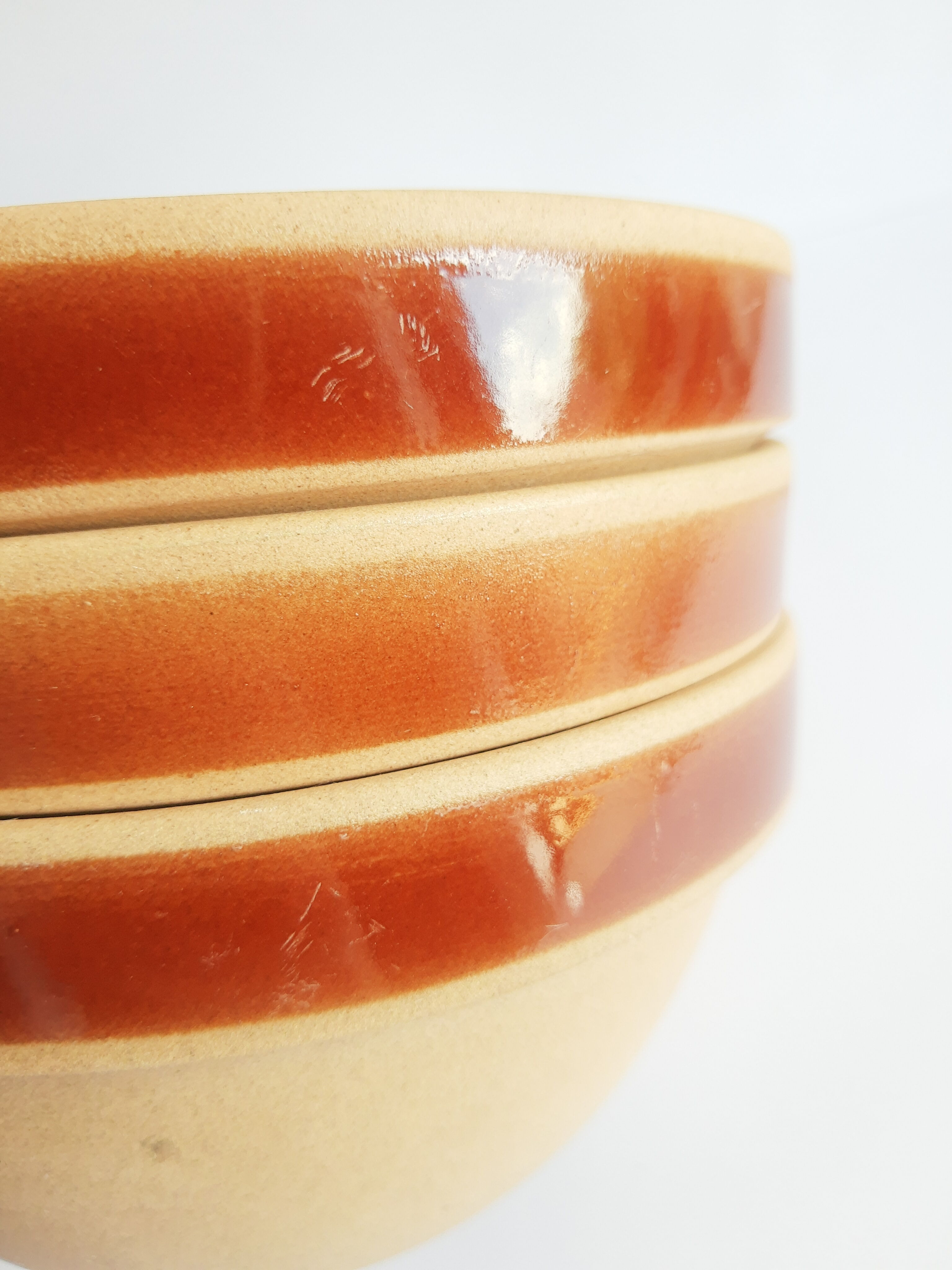 Set of 6 vintage Gien France stoneware bowls