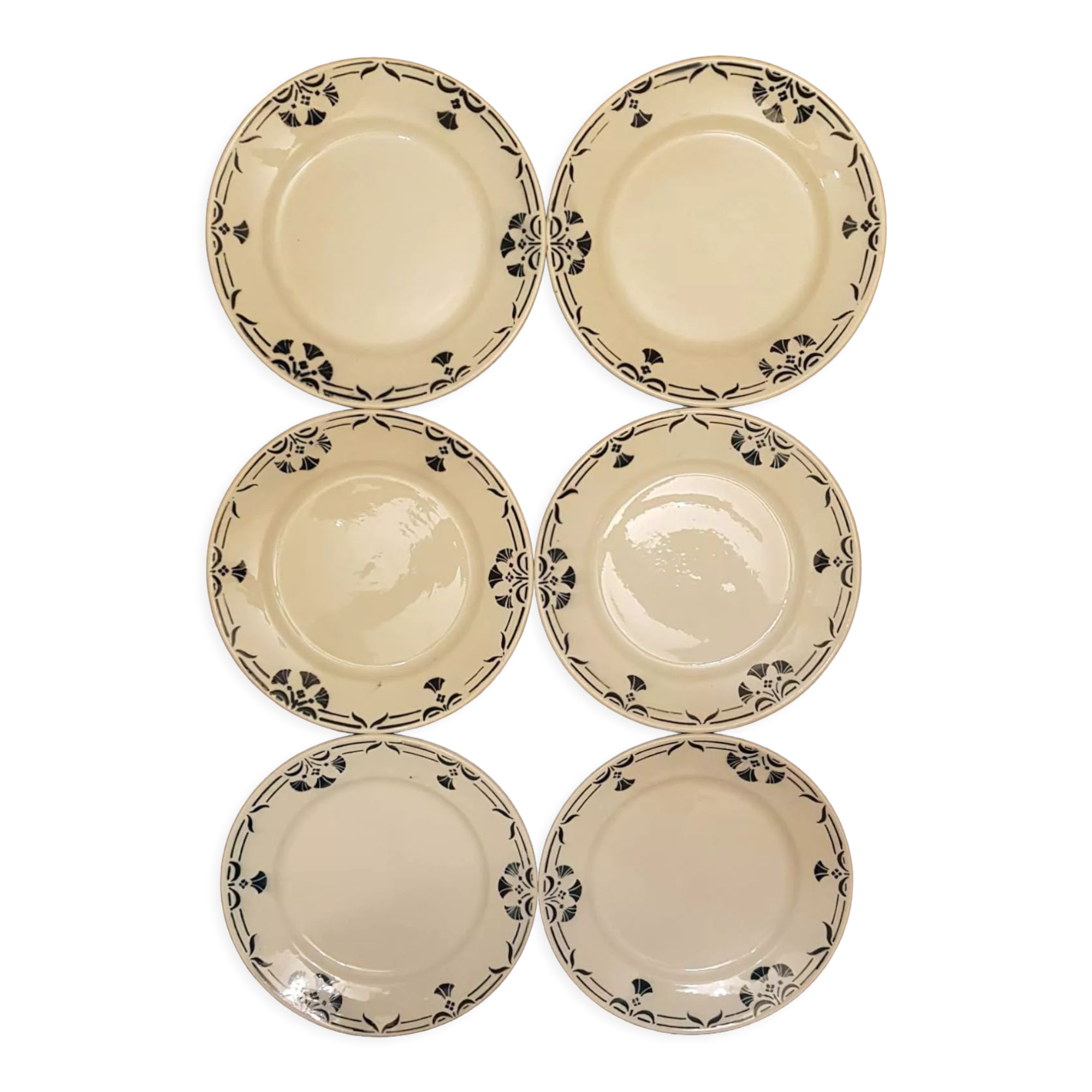 Set of 6 plates Badonviller model Dinan