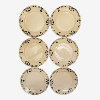 Set of 6 plates Badonviller model Dinan
