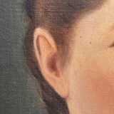 Huile sur toile, fin XIXe, jeune femme