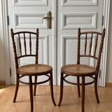Suite of 4 viennese bistro chairs in bentwood 1900