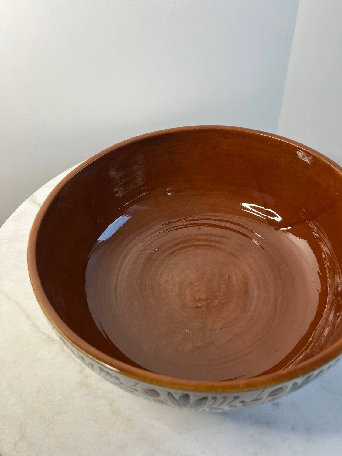Very large hand-stamped salad bowl