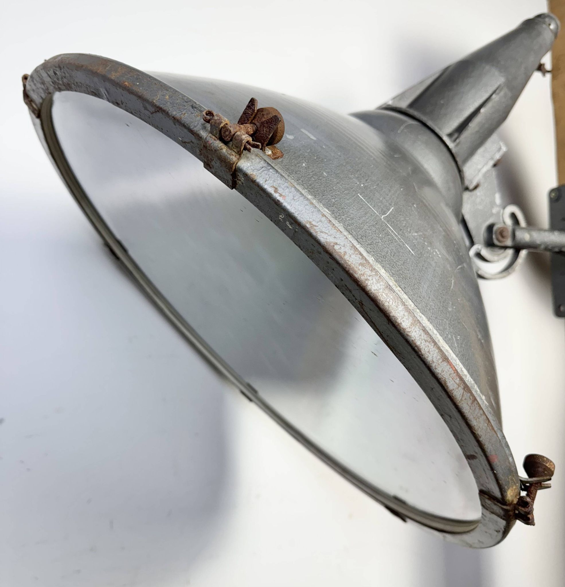 Large Vintage Industrial Aluminium Factory Wall Spotlight, 1970s
