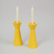 Pair of wooden candle holders