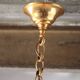 Vintage pendant light, brass pendant light with glass globe, 6-light chandelier