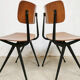 Set of 5 industrial Dutch design school chairs by Friso Kramer