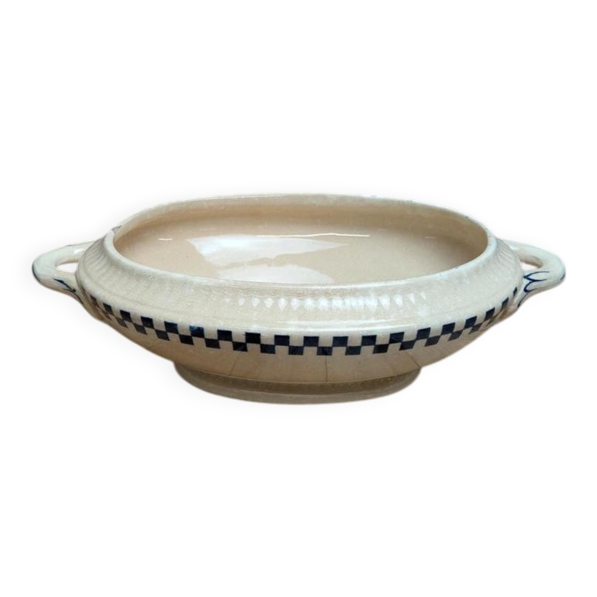 Iron Earth vegetable dish Salins model Old Checkerboard