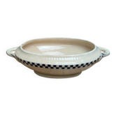 Iron Earth vegetable dish Salins model Old Checkerboard