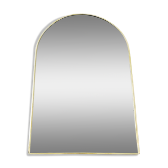 Arched golden brass mirror