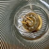 Vintage molded ribbed glass lampshade pendant light - tableware collection -