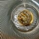 Vintage molded ribbed glass lampshade pendant light - tableware collection -