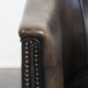 Set of 2  black/grey sheepskin leather club chairs