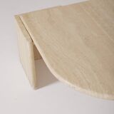 Travertine coffee table in eye shape, 1970s