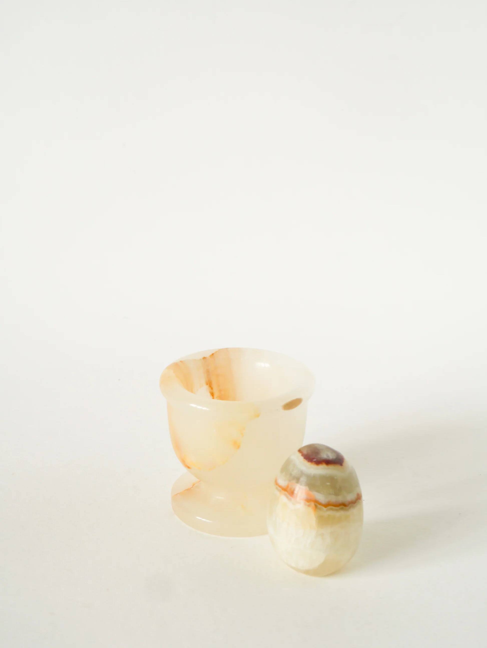 Small mortar and pestle in alabaster, 1970