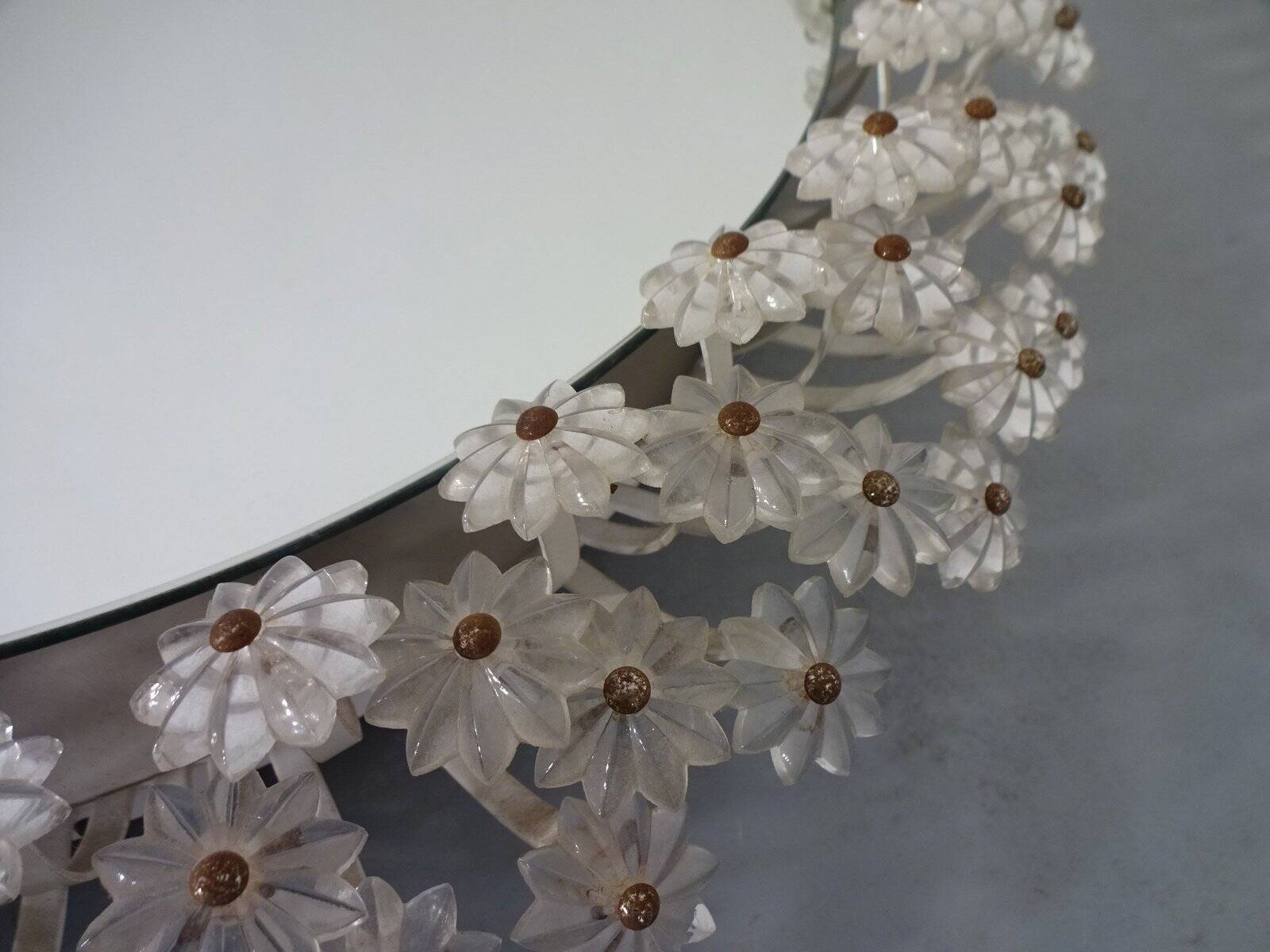 Austrian Illuminated Flower Mirror, 1960s