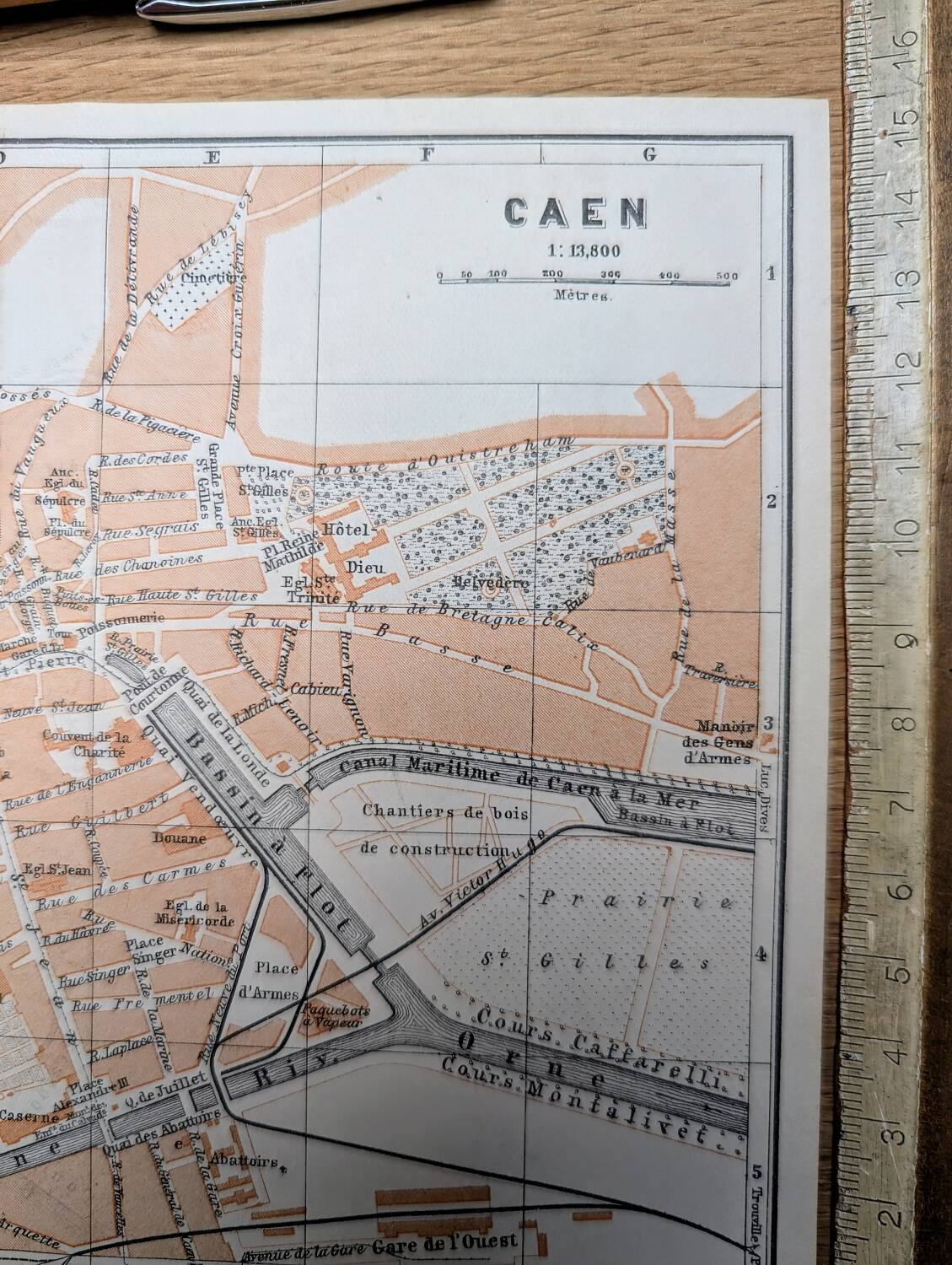 Imprimée en 1902, carte de Caen.