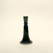 Blue ceramic candlestick