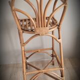 High bar rattan stool