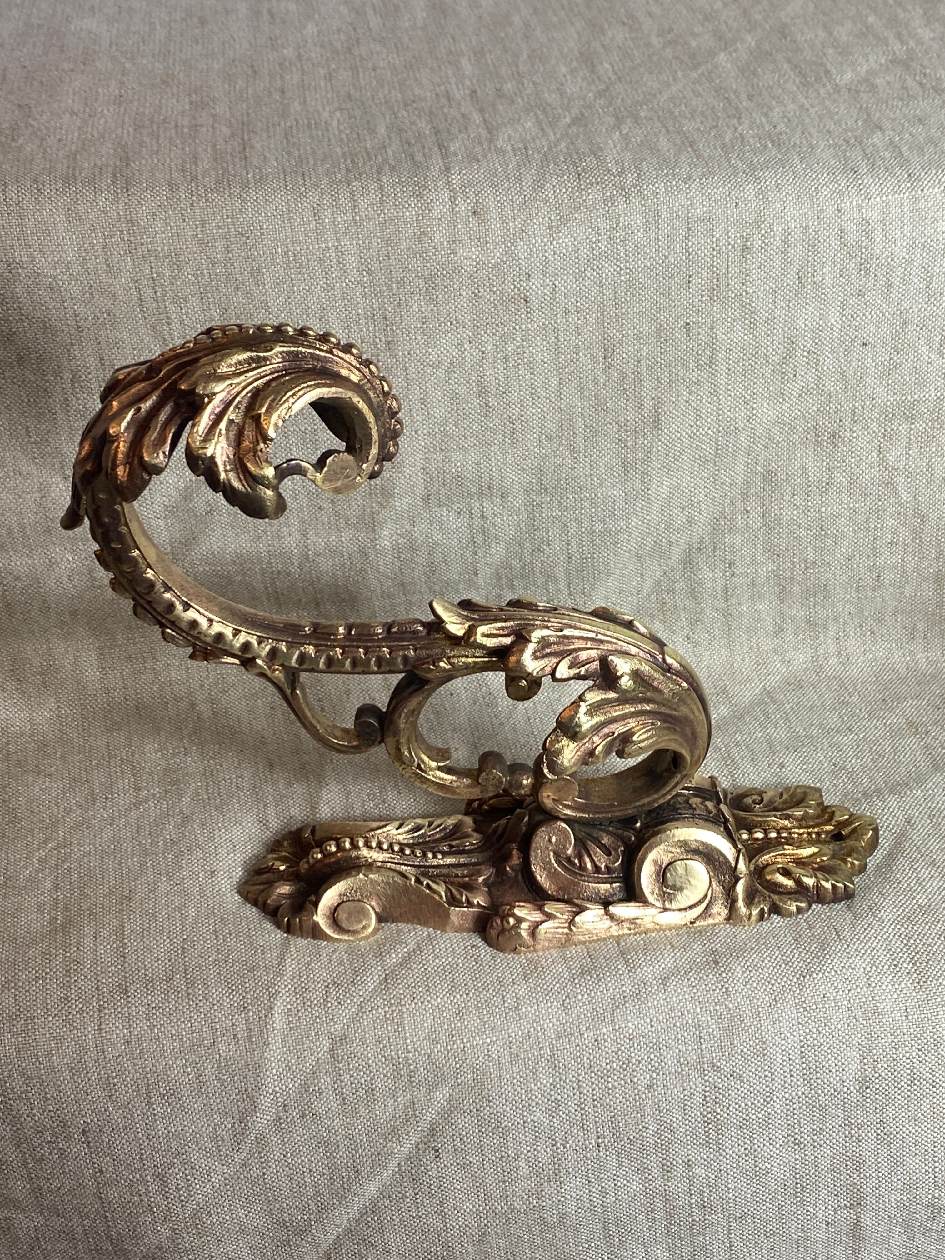 Golden bronze coat hook, 19th century