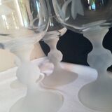 Set of 6 engraved crystal glasses
